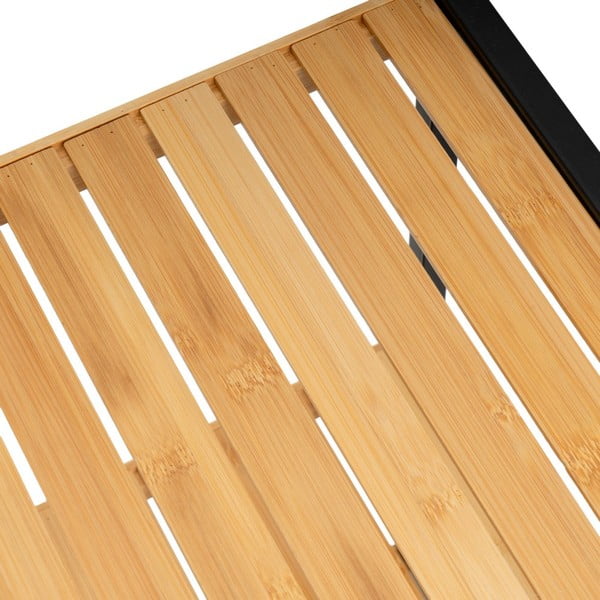 Iš bambuko pastatoma lentyna juodos spalvos/natūralios spalvos 30x70 cm – Casa Selección-image-2