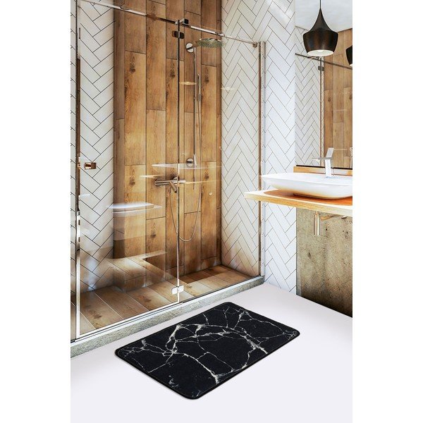 Juodai baltas vonios kilimėlis su marmuro motyvais Foutastic Marble, 60 x 40 cm-image-1