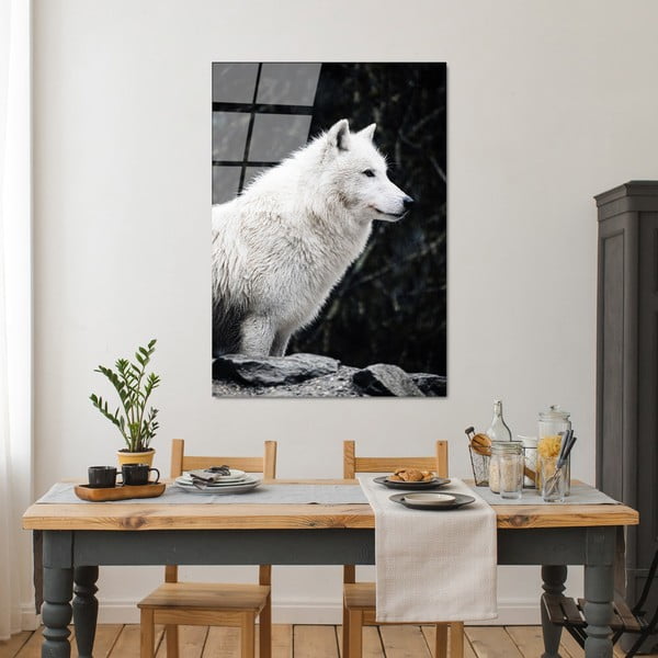 Paveikslas ant stiklo 70x100 cm White Wolf - Wallity-image-2