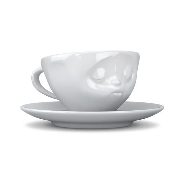 Baltas porcelianinis kavos puodelis su bučinio piešiniu 58 products, tūris 200 ml-image-1