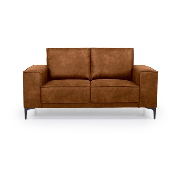 Iš dirbtinės odos sofa konjako rudos spalvos 164 cm Copenhagen – Scandic