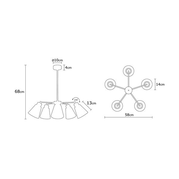 Kabantis šviestuvas ø 58 cm su metaliniu gaubtu Manavgat – Opviq lights-image-3