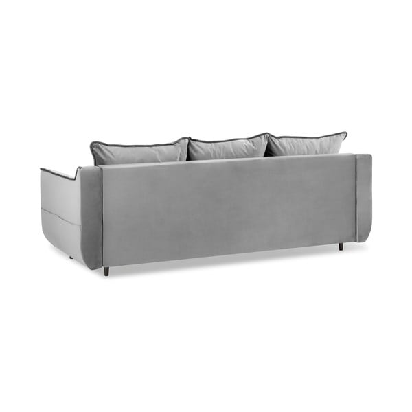 Šviesiai pilka aksominė sofa-lova Kooko Home Basso-image-3