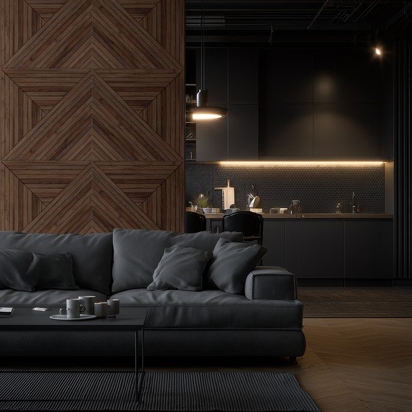 Iš tekstilės akustinės plokštės 2 vnt. 60x60 cm Medium Timber II – Styler-image-2