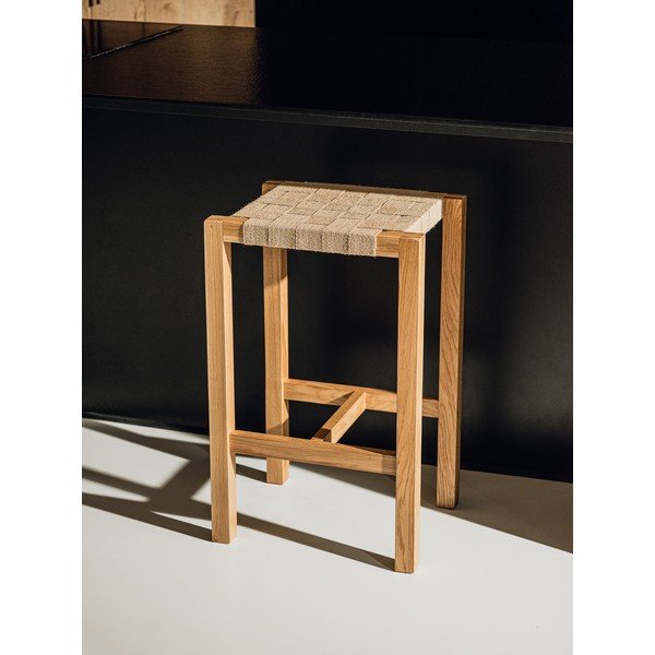 Natūralios spalvos iš ąžuolo masyvo baro taburetė (sėdynės aukštis 68 cm) Toli – noo.ma-image-1