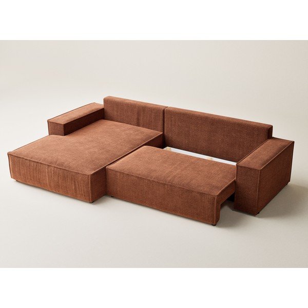 Vario spalvos sulankstoma/su sandėliavimo vieta kampinė sofa iš šenilinio audinio (su kairiuoju kampu/su gultu) Maze – Maison de Rêve-image-3