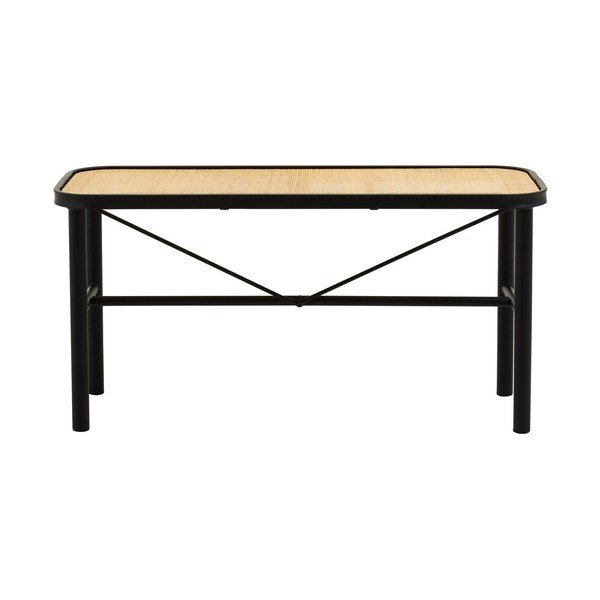 Juodos spalvos/natūralios spalvos suolas rotangas Depok – Premier Housewares-image-2