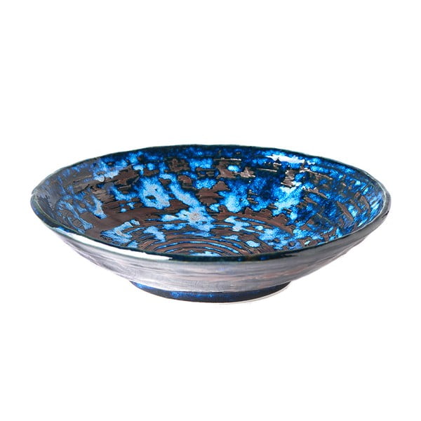 Mėlyna keraminė gili lėkštė MIJ Copper Swirl, ø 24 cm