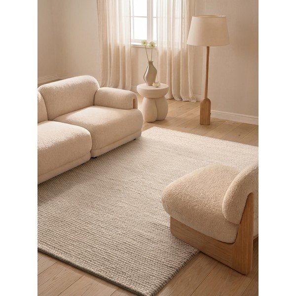 Rankų darbo kreminės spalvos iš vilnos kilimas 200x300 cm Richmond Diana – Ted Baker-image-1