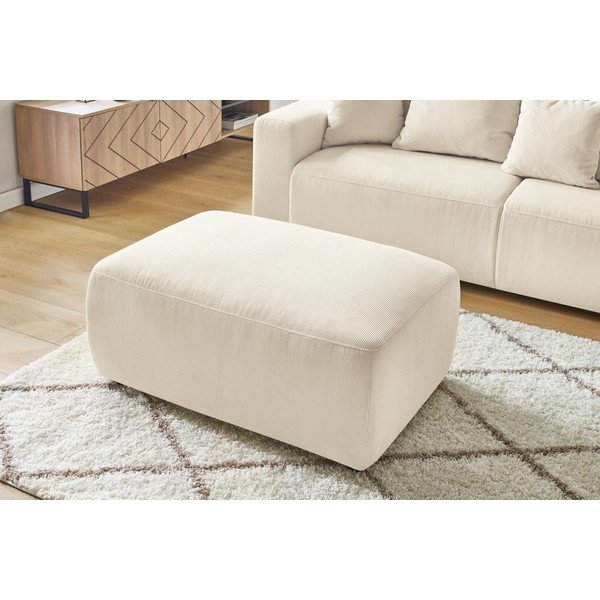 Kreminės spalvos velvetinis pufas Bobochic Paris Envy-image-1