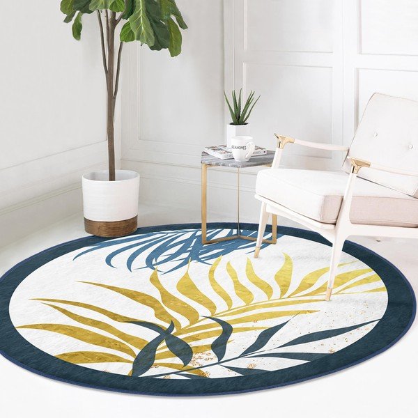 Skalbiamas/robotiniams dulkių siurbliams apvalios formos kilimas ø 120 cm Comfort – Mila Home-image-2