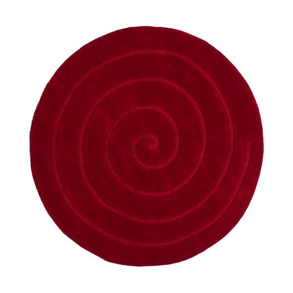 Raudonos spalvos vilnonis kilimas Think Rugs Spiral, ⌀ 140 cm