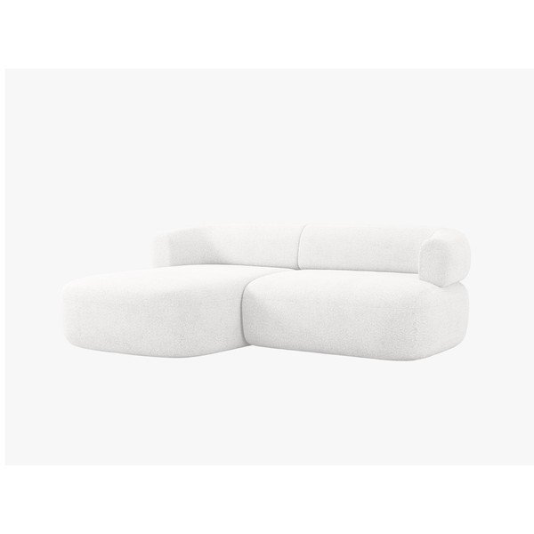Dramblio kaulo spalvos kampinė sofa iš boucle (su kairiuoju kampu/su gultu) Jenny – Micadoni -image-1
