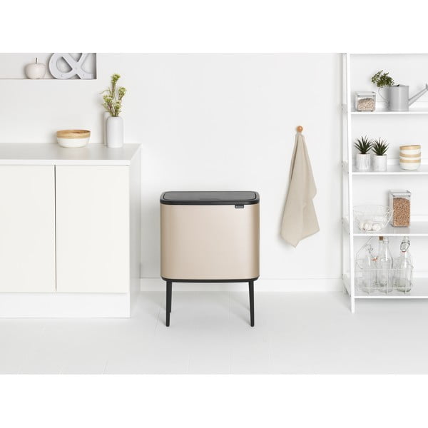 Iš plieno šiukšliadėžė auksinės spalvos rūšiavimui/galima atidaryti palietus 33 l Bo Touch Bin – Brabantia-image-1