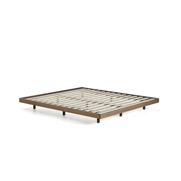 Rudos spalvos iš beržo masyvo dvigulė lova be galvūgalio su lovos grotelėmis 180x200 cm Norlen – Kave Home