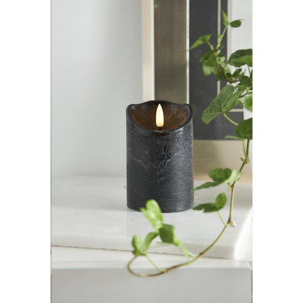 Juoda LED vaško žvakė Star Trading Flamme Rustic, aukštis 12,5 cm-image-3