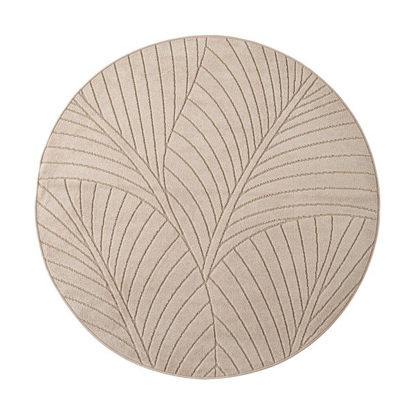 Smėlio spalvos apvalios formos lauko ir vidaus kilimas ø 160 cm Nova 1203 – Ayyildiz Carpets