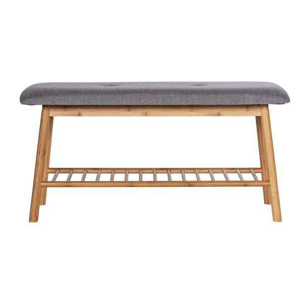 Iš bambuko spintelė batams pilkos spalvos/rudos spalvos su suoliuku Bahari – Wenko-image-2