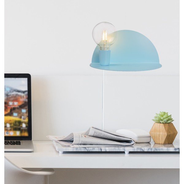 Mėlynas sieninis šviestuvas su lentyna Homemania Decor Shelfie-image-1
