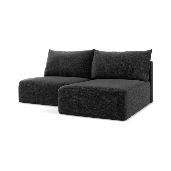 Juodos spalvos sulankstoma/su sandėliavimo vieta kampinė sofa (su dešiniuoju kampu) Kalena – Makamii-image-2