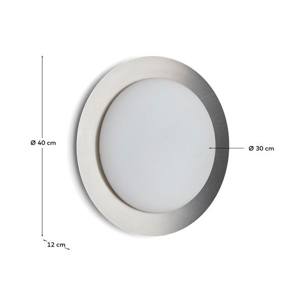 Pilkos spalvos sieninė lempa LED ø 40 cm Novae – Kave Home-image-4