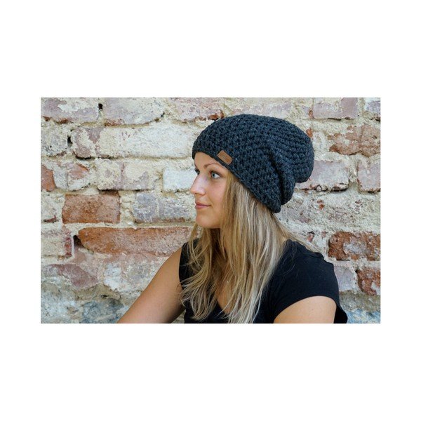 Tamsiai pilka rankomis megzta kepurė DOKE Night-image-4