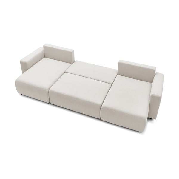Šviesiai smėlio spalvos U formos sofa-lova Envy - Bobochic Paris-image-4
