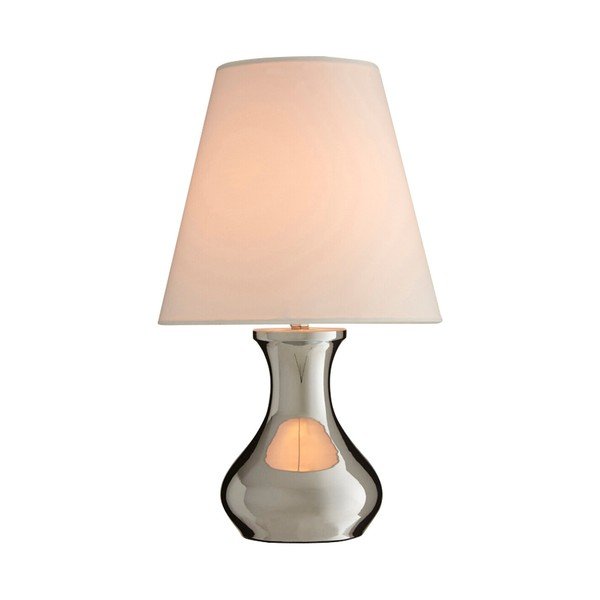 Kreminės spalvos/sidabrinės spalvos iš metalo stalinis šviestuvas (aukštis 36 cm) su tekstiliniu gaubtu Nell – Premier Housewares-image-1