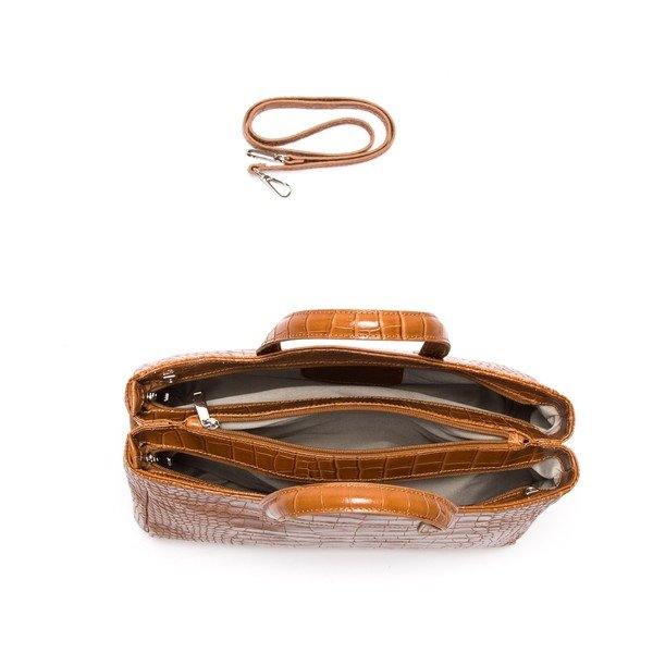 Odinė rankinė Anna Luchini 634 Cognac-image-3