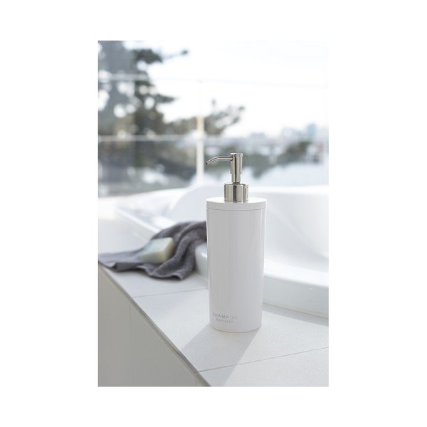 Baltos spalvos iš plastiko muilo dozatorius 500 ml Round – YAMAZAKI-image-3