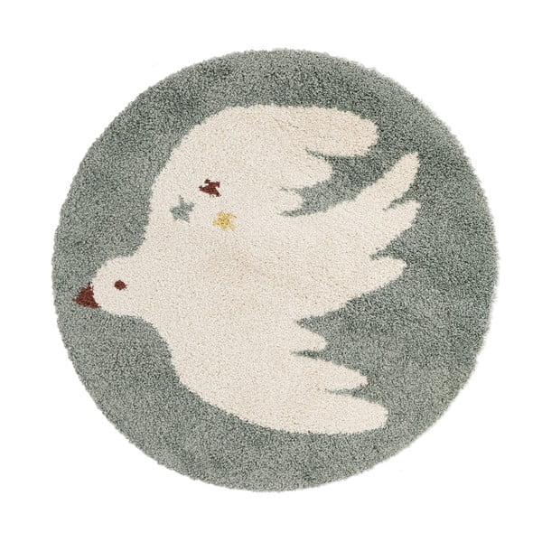 Vaikiškas kilimas šviesiai žalios spalvos ø120 cm Bohemian Bird Aqua – Nattiot