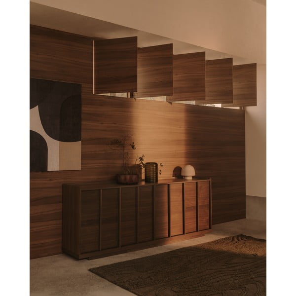 Rudos spalvos šoninė spintelė iš riešutmedžio 200x80x45 cm Onix – Kave Home-image-2
