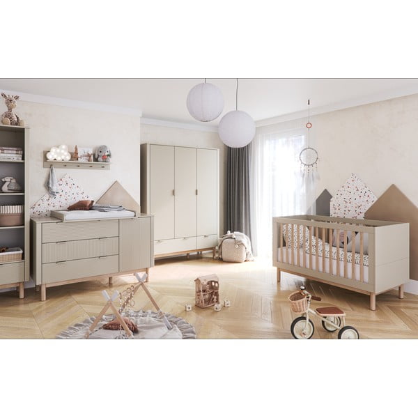 Vaikiška lovelė kreminės spalvos 60x120 cm Miloo – Pinio-image-1