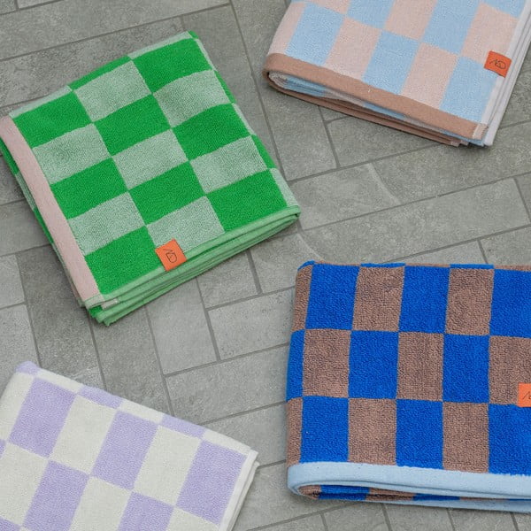 Mėlynos ir rožinės spalvos organinės medvilnės rankšluosčiai, 2 vnt., 40x55 cm Retro - Mette Ditmer Denmark-image-3