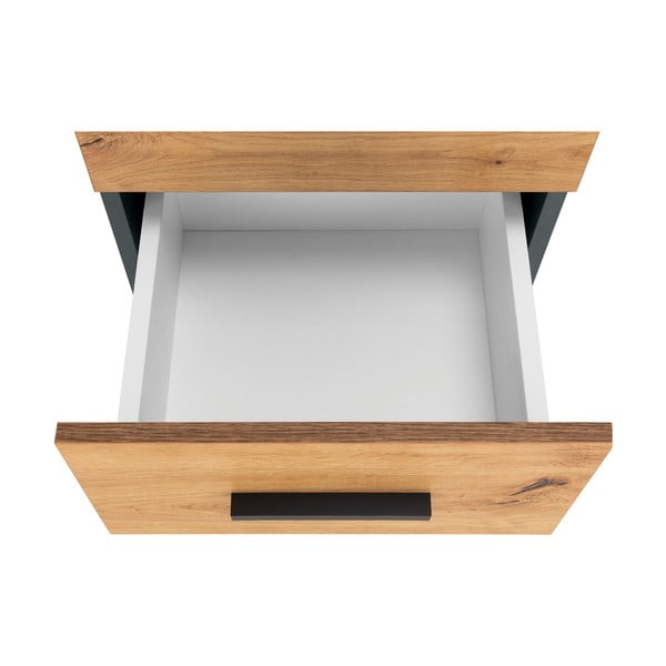 Aukšta/siaura vonios daiktadėžė natūralios spalvos iš ąžuolo 180x35 cm Malika – Støraa-image-3