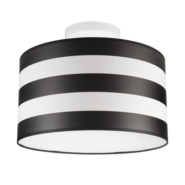 Lubinis šviestuvas juodos ir baltos spalvos ø 35 cm su tekstiliniu gaubtu Print – LAMKUR