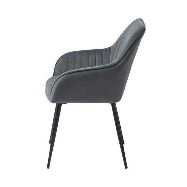 Iš aksomo valgomojo kėdė pilkos spalvos Melfort – Unique Furniture-image-2