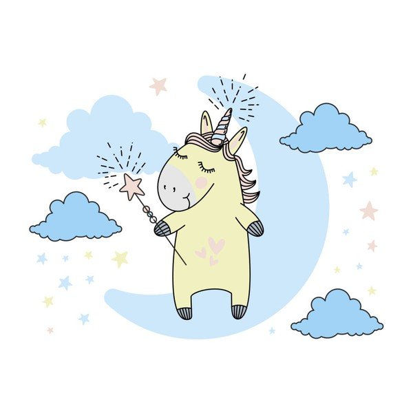 Sienų lipdukų rinkinys Ambiance Unicorn in The Sky-image-2