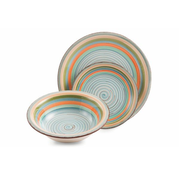 18 dalių spalvotų akmens masės indų rinkinys "Villa d'Este Mykonos Sombrerors-image-1