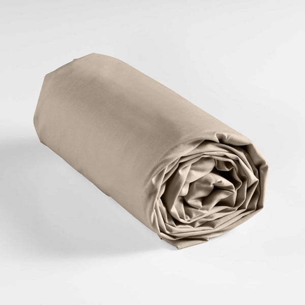 Smėlio spalvos iš medvilnės paklodė su guma 90x190 cm Lina – douceur d'intérieur-image-3