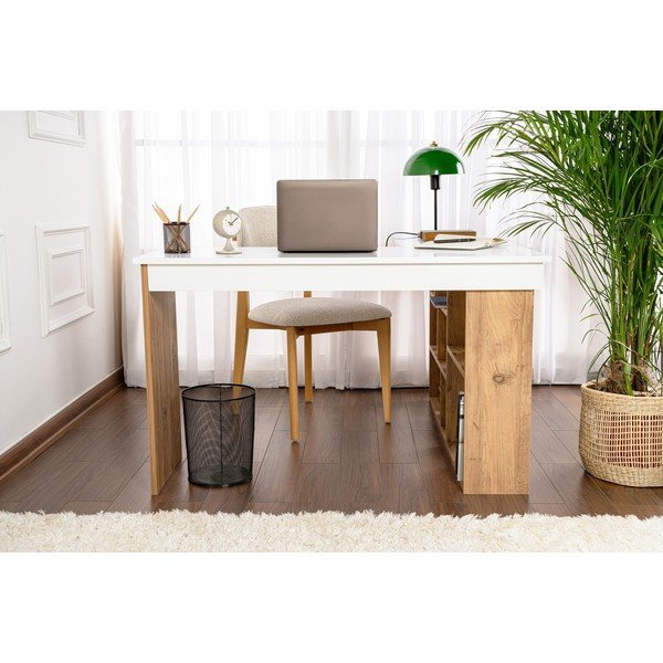 Rašomasis stalas iš pušies 120x130 cm Vesper – Kalune Design-image-4