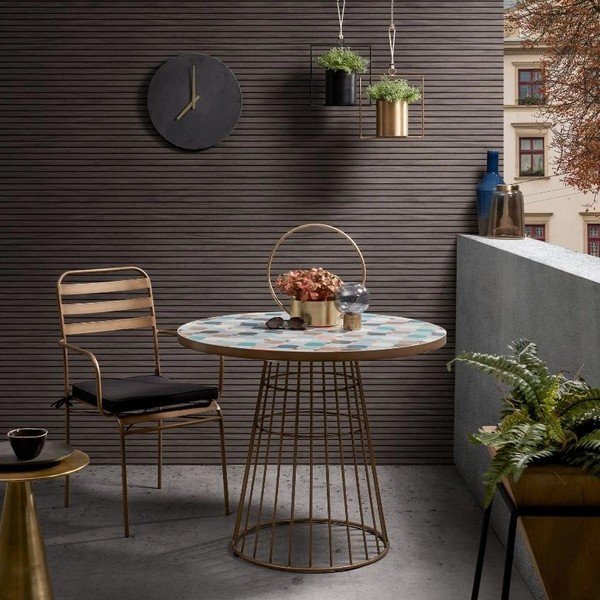 Iš aliuminio apvalios formos šoninis stalas ø 39 cm Rhet – Kave Home-image-4