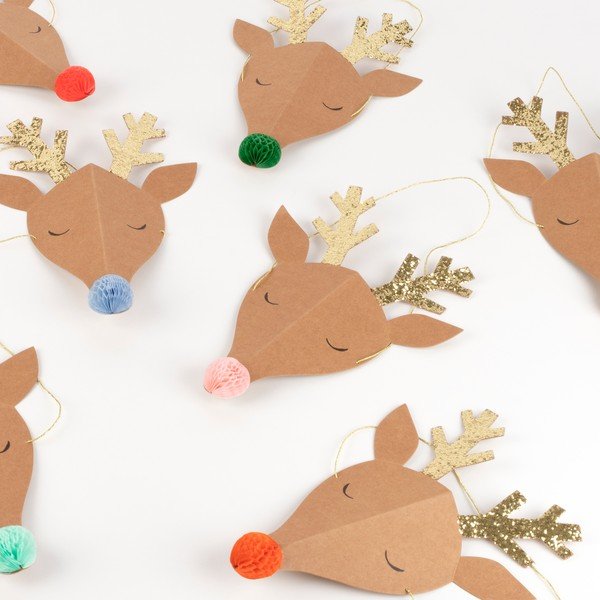 6 vnt. šventinių kepuraičių rinkinys Reindeer - Meri Meri-image-3