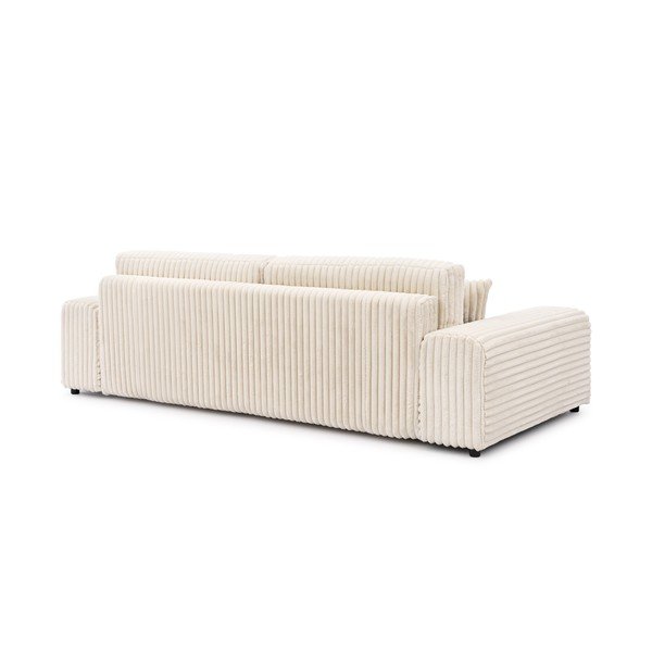 Kreminės spalvos sulankstoma/su sandėliavimo vieta sofa iš kordinio velveto 260 cm Justin  – Ropez-image-2