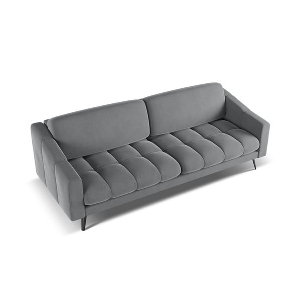 Pilkos spalvos iš velveto sofa 238 cm Nalu – Makamii-image-3