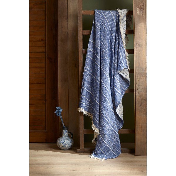 Mėlyna muslino lovatiesė dvigulei lovai 220x240 cm Etno - Mijolnir-image-2