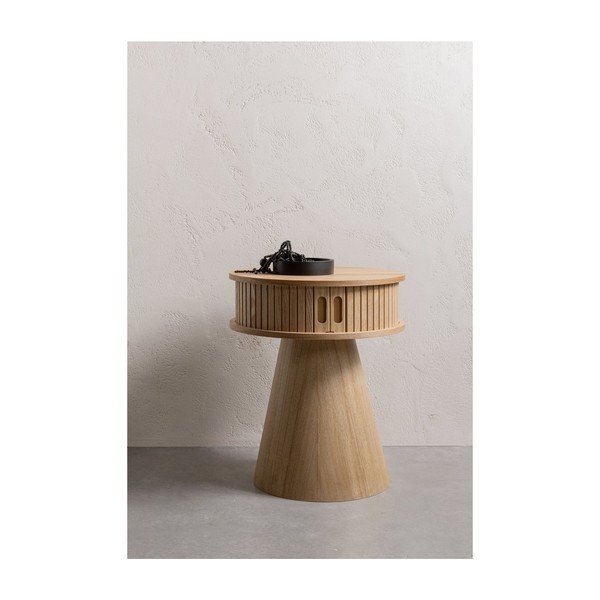 Natūralios spalvos naktinis staliukas iš pušies Karri – WOOOD-image-1