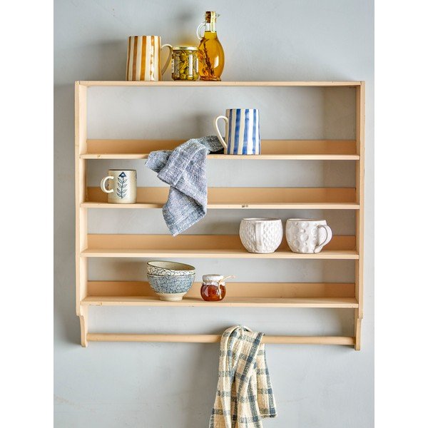 Iš kėnio masyvo kelių aukštų sieninė lentyna natūralios spalvos 70 cm Sal – Bloomingville-image-3