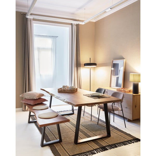 Apverčiamas juodos spalvos/natūralios spalvos iš jūros dumblių pluošto kilimas 160x230 cm Brunilda – Kave Home-image-1