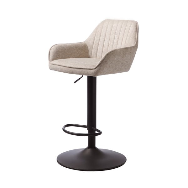 Smėlio spalvos iš audinio baro taburetė reguliuojamo aukščio/su porankiais (sėdynės aukštis 65 cm) Nolan – Unique Furniture-image-2